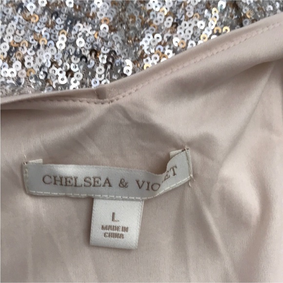 Chelsea & Violet L silver and gold sequin dress size L party dress - Picture 12 of 13